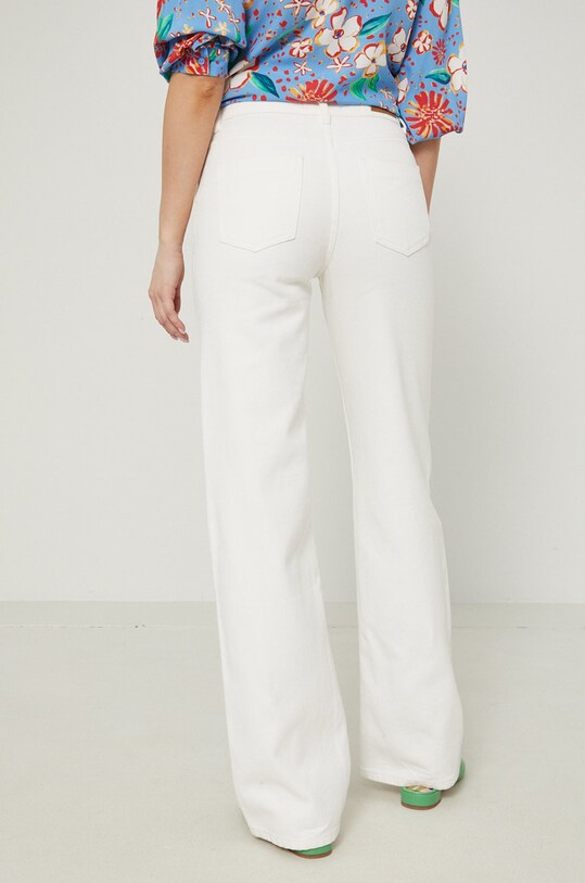 Odzież Jeansy damskie wide leg białe RS22.SJD700 biały