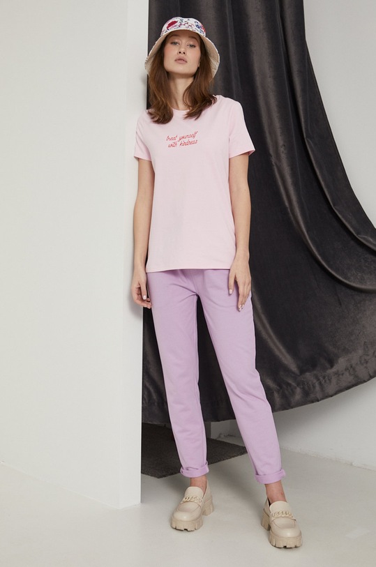 Spodnie dresowe damskie gładkie fioletowe RS22.SPD305 fioletowy RS22