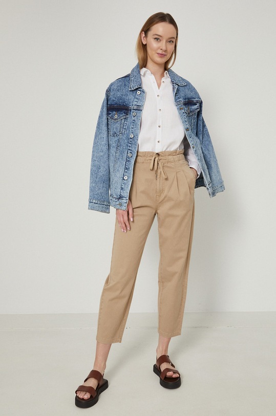 Spodnie damskie fason chinos beżowe RS22.SPD701 beżowy RS22
