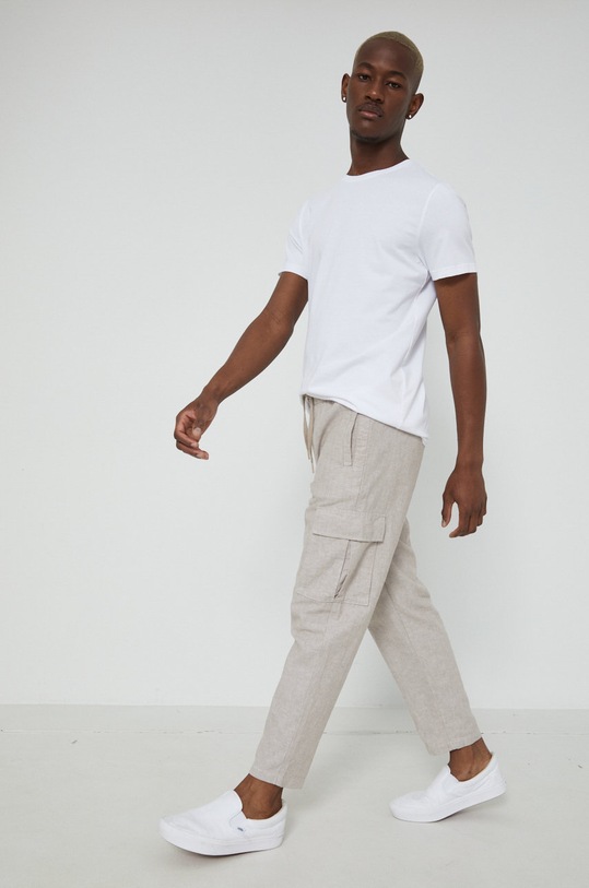 Pánske ľanové nohavice ľan béžová RS22.SPMA10