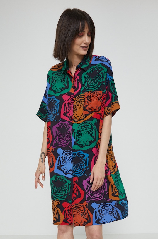 Sukienka wzorzysta oversize multicolor wzorzyste multicolor RS22.SUD0C0