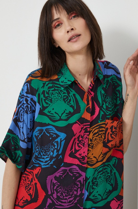 Sukienka wzorzysta oversize multicolor multicolor RS22.SUD0C0