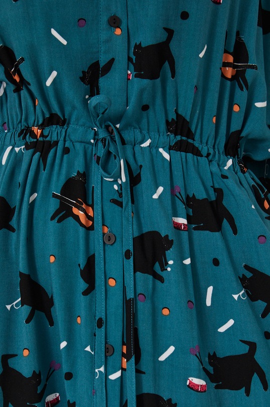 Sukienka rozkloszowana wzorzysta by Jakub Zasada zielona RS22.SUD350