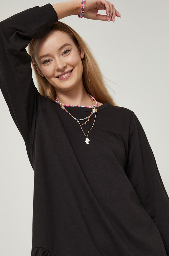 Sukienka bawełniana oversize czarna RS22.SUD502 czarny