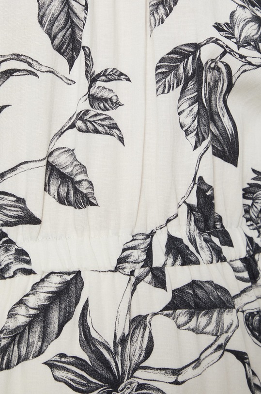 Sukienka z domieszką lnu damska rozkloszowana beżowa RS22.SUD814 beżowy