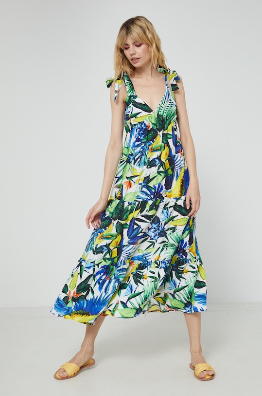 Šaty zo vzorovanej látky RS22.SUDB10 biela RS22