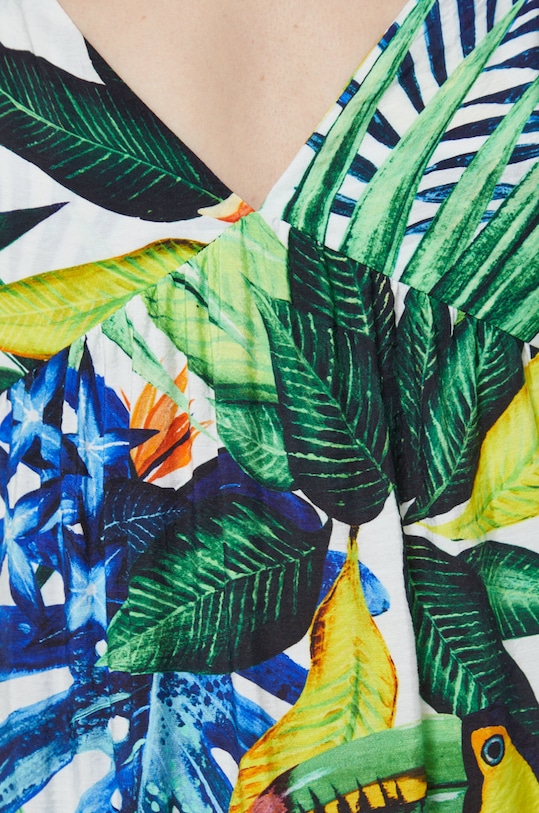 Šaty zo vzorovanej látky RS22.SUDB10 biela