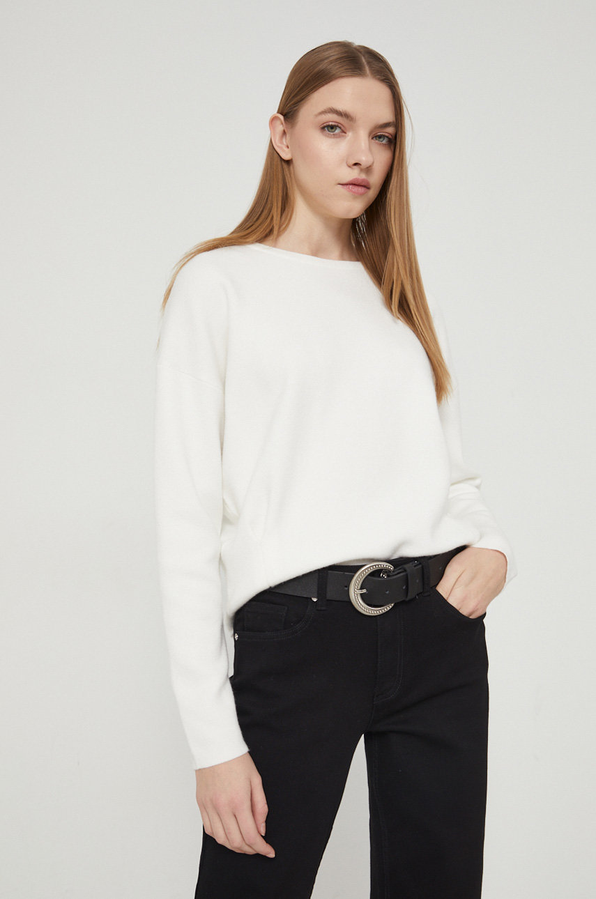 Sweter damski gładki biały gładkie biały RS22.SWD020