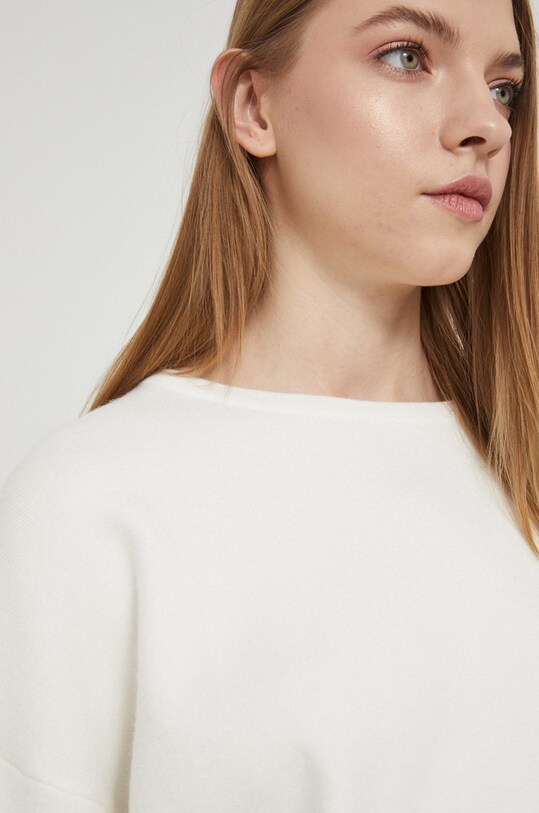 Sweter damski gładki biały biały RS22.SWD020