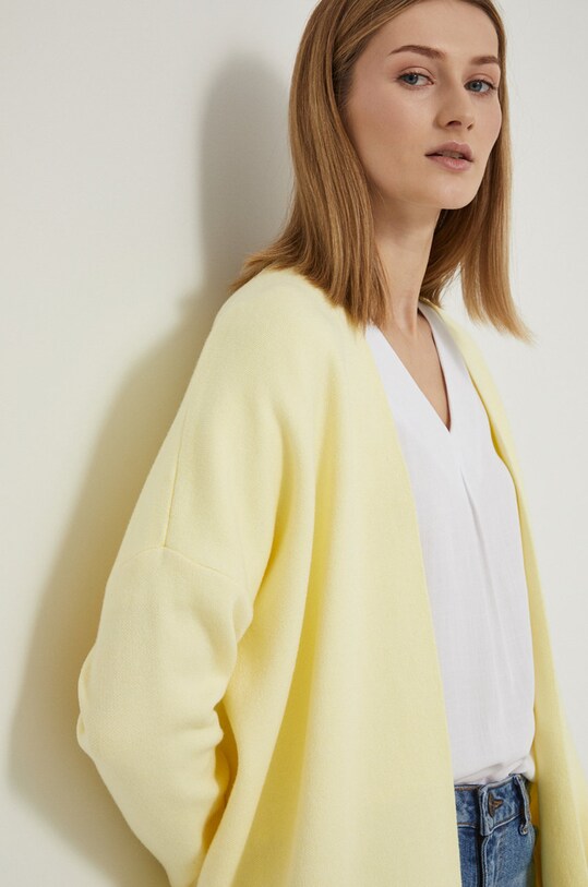 Odzież Kardigan damski lekki żółty RS22.SWD406 żółty