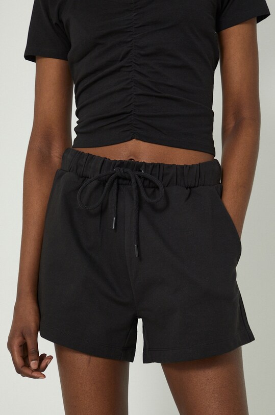 Szorty damskie high waist czarne RS22.SZD094 czarny RS22
