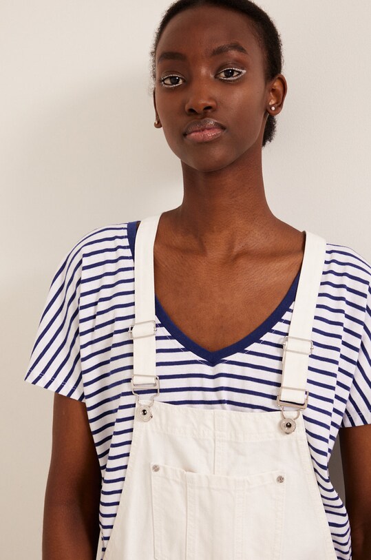 Ogrodniczki damskie białe biały RS22.SZD901