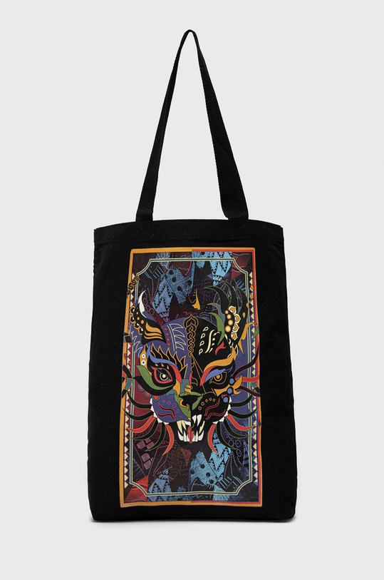 Torba bawełniana z nadrukiem czarna mieści A4 czarny RS22.TCM900