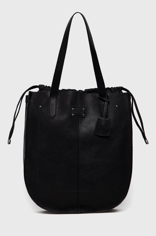 Torebka damska ze skóry ekologicznej czarna mieści A4 czarny RS22.TOD200