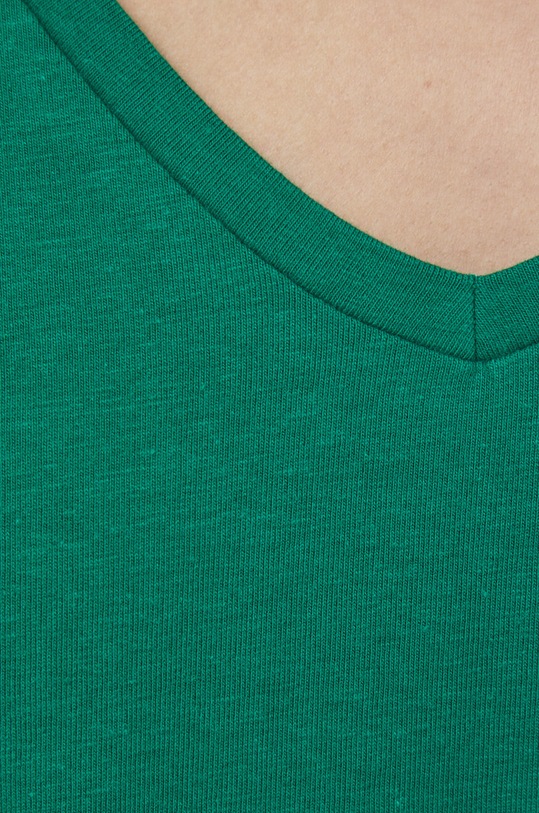 T-shirt bawełniany damski gładki z domieszką elastanu zielony RS22.TSD0C3 zielony