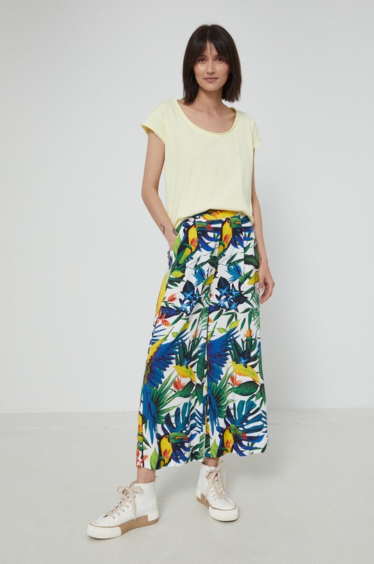 T-shirt bawełniany damski gładki żółty RS22.TSD0C4 żółty RW22