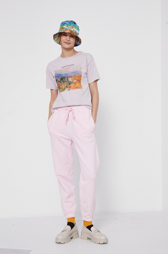 Bavlnené tričko Eviva L'arte RS22.TSD152 fialová RS22