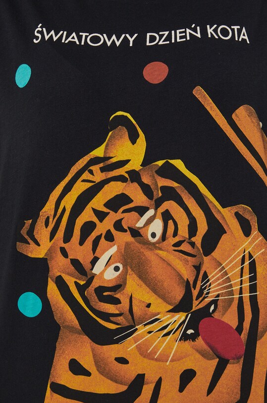 T-shirt bawełniany z nadrukiem by Jakub Zasada czarny RS22.TSD358 czarny