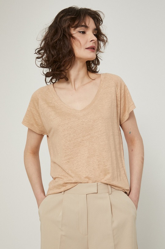 Medicine t-shirt lniany szpic beżowy RS22.TSD719