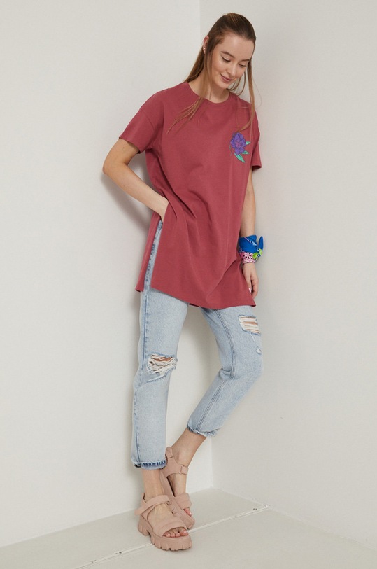 T-shirt bawełniany Tattoo Art by Agata Morzyk różowy RS22.TSD751 różowy RS22