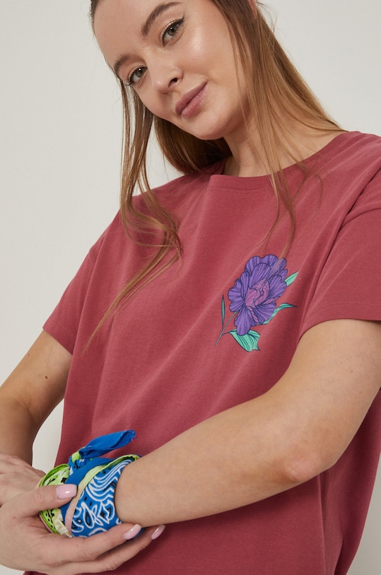 T-shirt bawełniany Tattoo Art by Agata Morzyk różowy RS22.TSD751 różowy