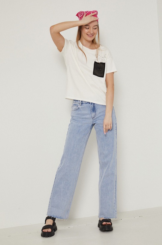 Bavlnené tričko dámske Tattoo Art by Małgorzata Rumińska RS22.TSD763 béžová RS22