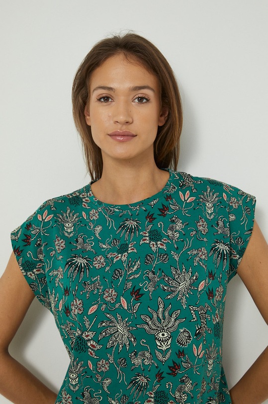 Bavlnené tričko dámske Desert Tropics regular zelená RS22.TSD915