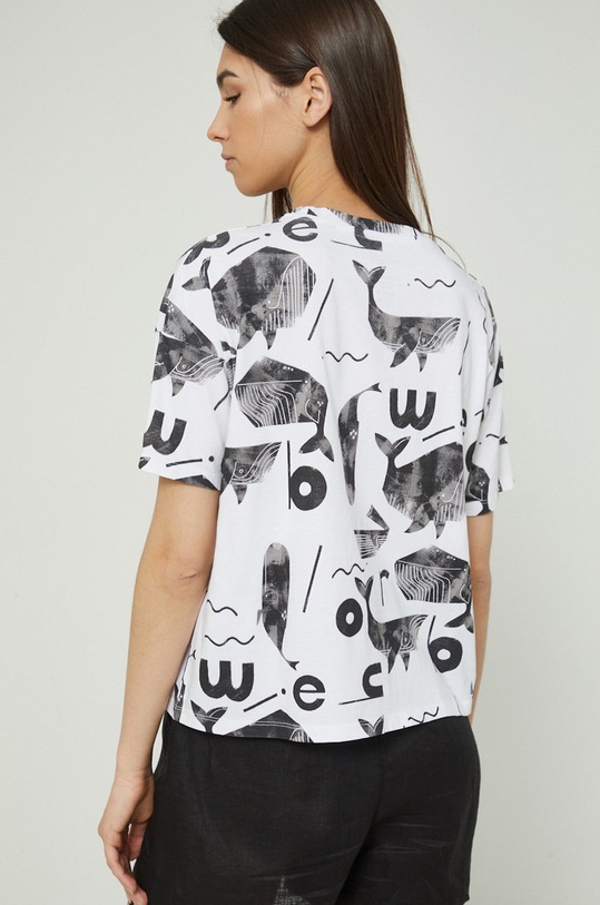 Odzież T-shirt bawełniany damski Projekt: Wakacje biały RS22.TSDA54 biały