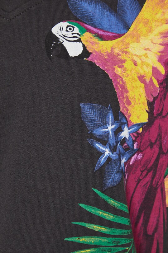 T-shirt bawełniany wzorzysty szary RS22.TSDB16 szary