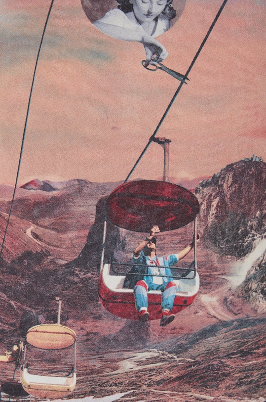 T-shirt bawełniany damski z kolekcji Kolaże by Hint of Time - Collage Studio różowy RS22.TSDB55 różowy