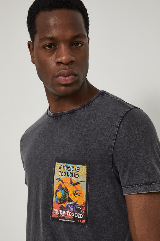 T-shirt bawełniany męski by Jakub Jeżyna, Grafika Polska szary szary RS22.TSM553