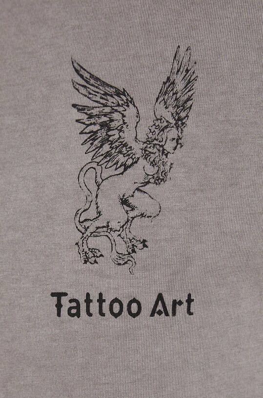 T-shirt bawełniany męski Tattoo Art by ZUZA GALU - Zuza Gałuszka szary RS22.TSM752 szary