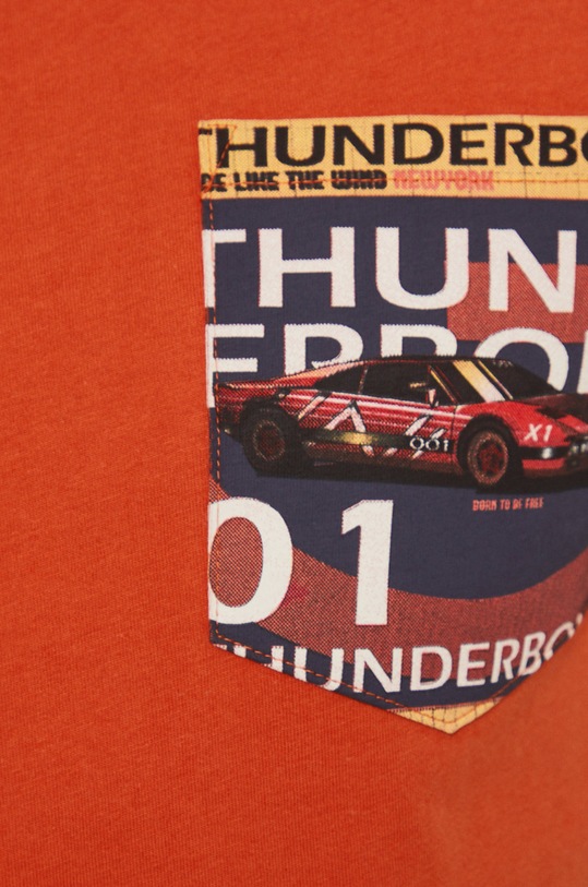 T-shirt bawełniany męski z nadrukiem pomarańczowy RS22.TSM806