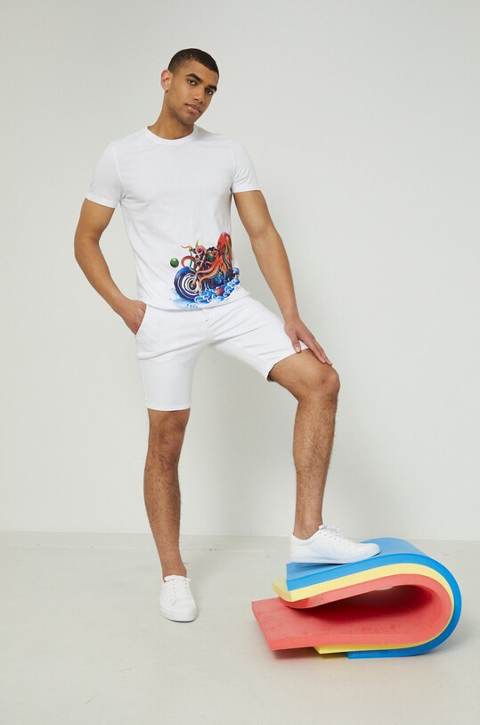 T-shirt bawełniany męski by Alex Pogrebniak biały RS22.TSM953 biały RS22