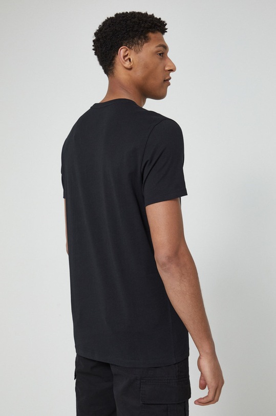 Odzież T-shirt bawełniany męski z kolekcji Kolaże by Panna Niebieska czarny RS22.TSMB32 czarny