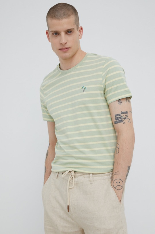 T-shirt bawełniany męski wzorzysty żółty RS22.TSMC03 żółty RW22