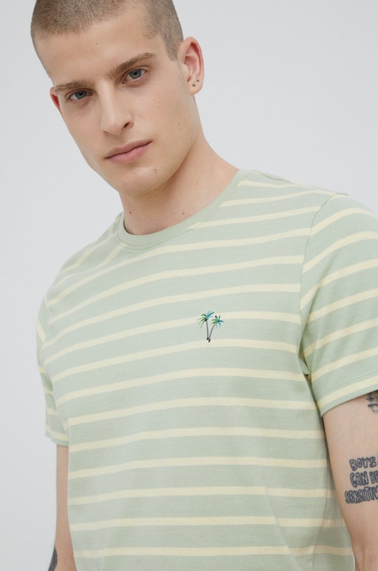 T-shirt bawełniany męski wzorzysty żółty żółty RS22.TSMC03