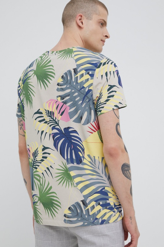 T-shirt bawełniany męski z nadrukiem beżowy RS22.TSMC19 beżowy RW22