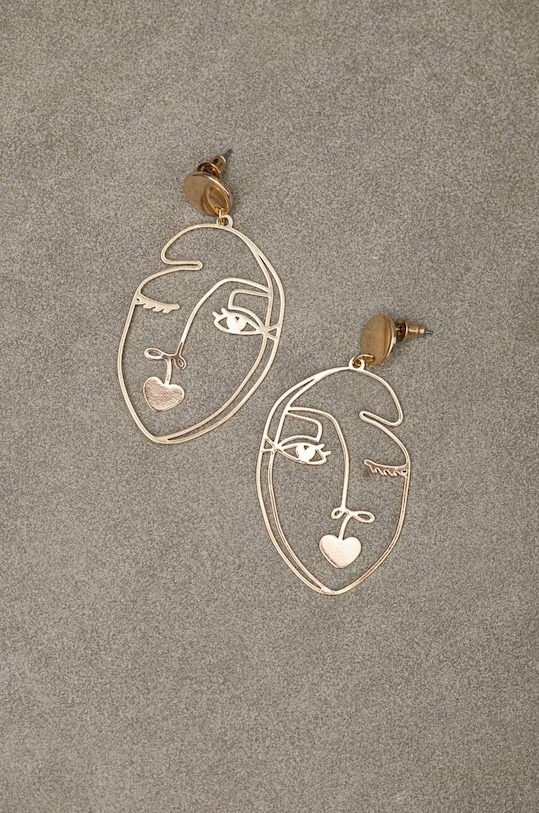 Kolczyki damskie z ozdobną zawieszką kolor złoty złoty RS23.AKD307