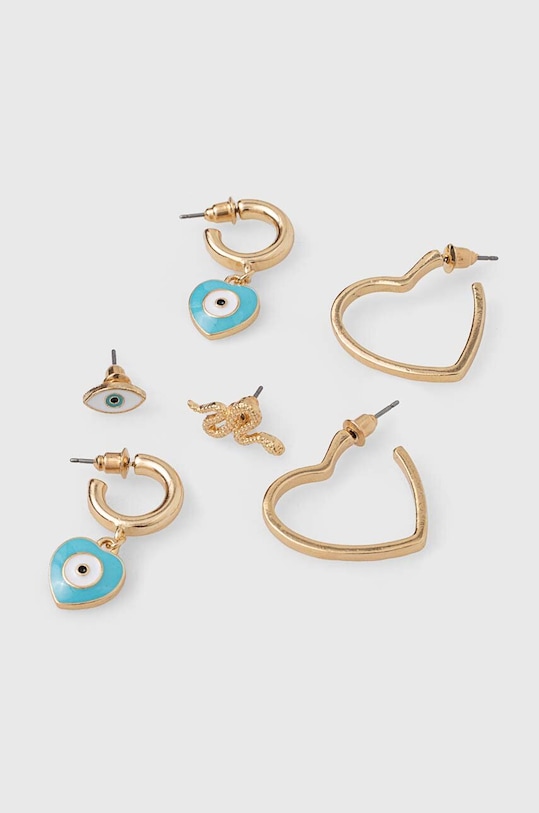 Kolczyki damskie z ozdobnymi elementami (3-pack) kolor złoty 3-pack złoty RS23.AKD504
