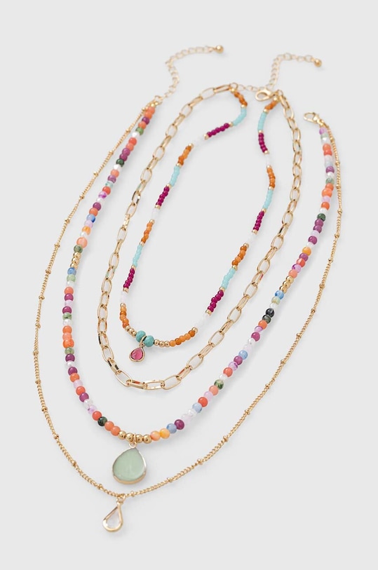 Naszyjnik damski z ozdobnymi elementami (2-pack) kolor multicolor RS23.AKD600 multicolor RS23
