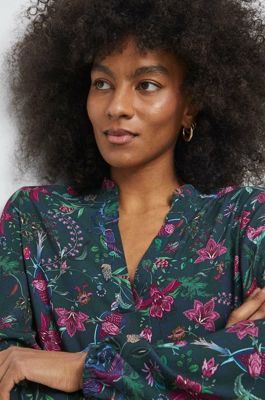 Bluzka damska wzorzysta kolor zielony casual zielony RS23.BDD030