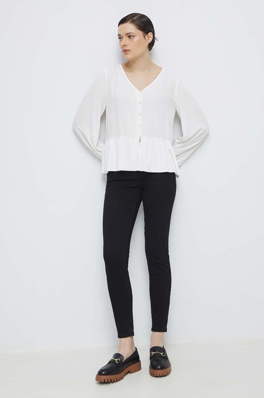 Odzież Bluzka damska z fakturą kolor biały RS23.BDD304 biały