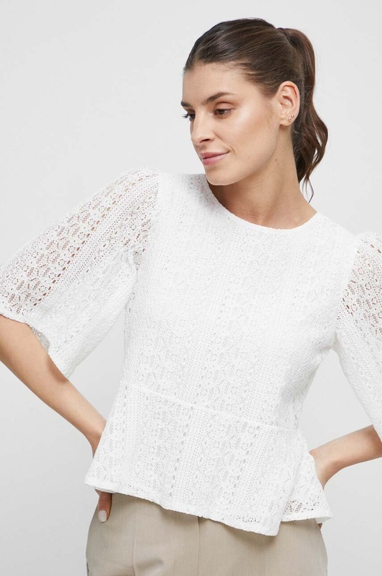 Blúzka dámska béžová farba jednofarebný béžová RS23.BKD503