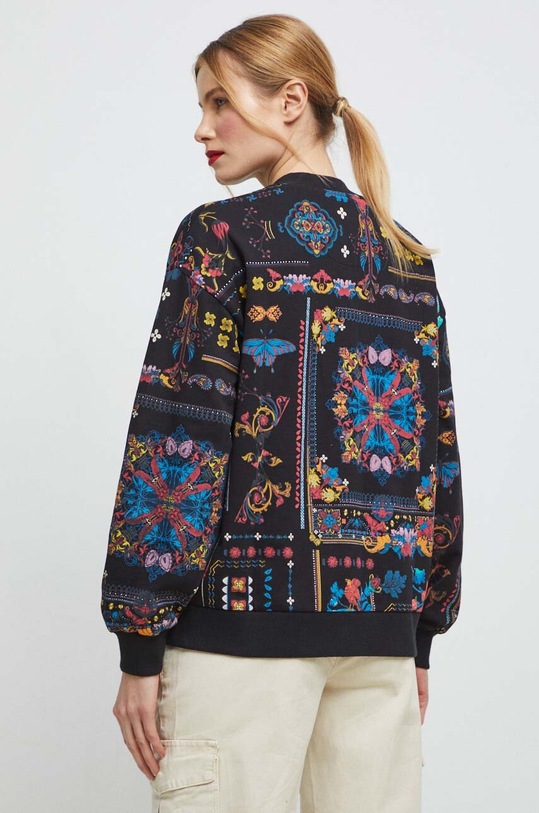 Odzież Bluza bawełniana damska z nadrukiem kolor czarny RS23.BLD602 czarny