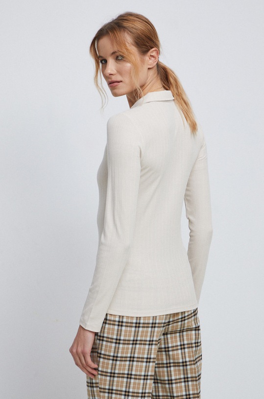 Odzież Longsleeve damski prążkowany kolor beżowy RS23.BUD102 beżowy