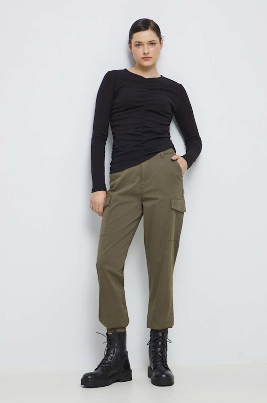 Tričko s dlhým rukávom dámske čierna farba RS23.BUD300 čierna RS23