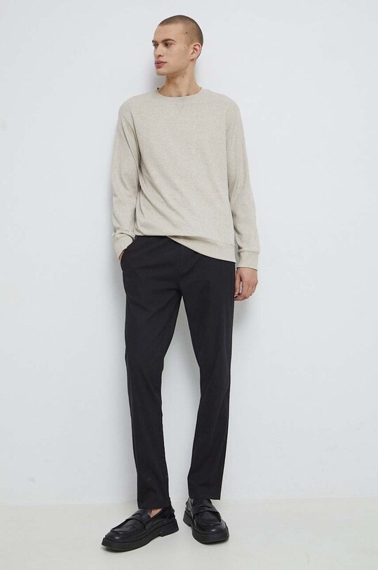 Longsleeve męski z fakturą kolor beżowy RS23.BUM020 beżowy RS23