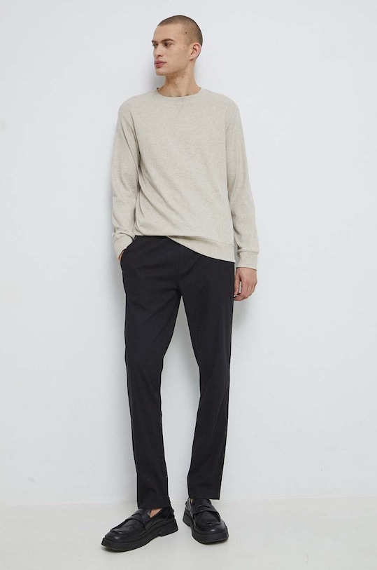 Tričko s dlhým rukávom pánske béžová farba RS23.BUM020 béžová RS23