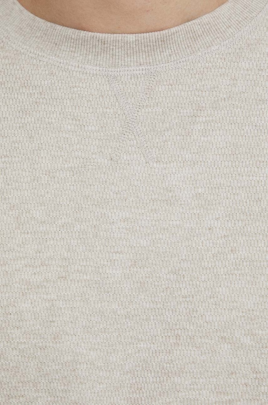 Tričko s dlhým rukávom pánske béžová farba RS23.BUM020 béžová